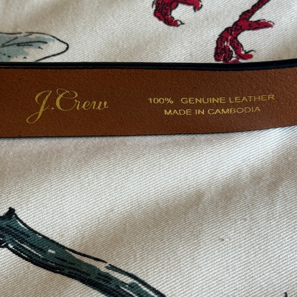J. Crew Cowhide Belt Gold Buckle Leopard Print - Picture 6 of 8